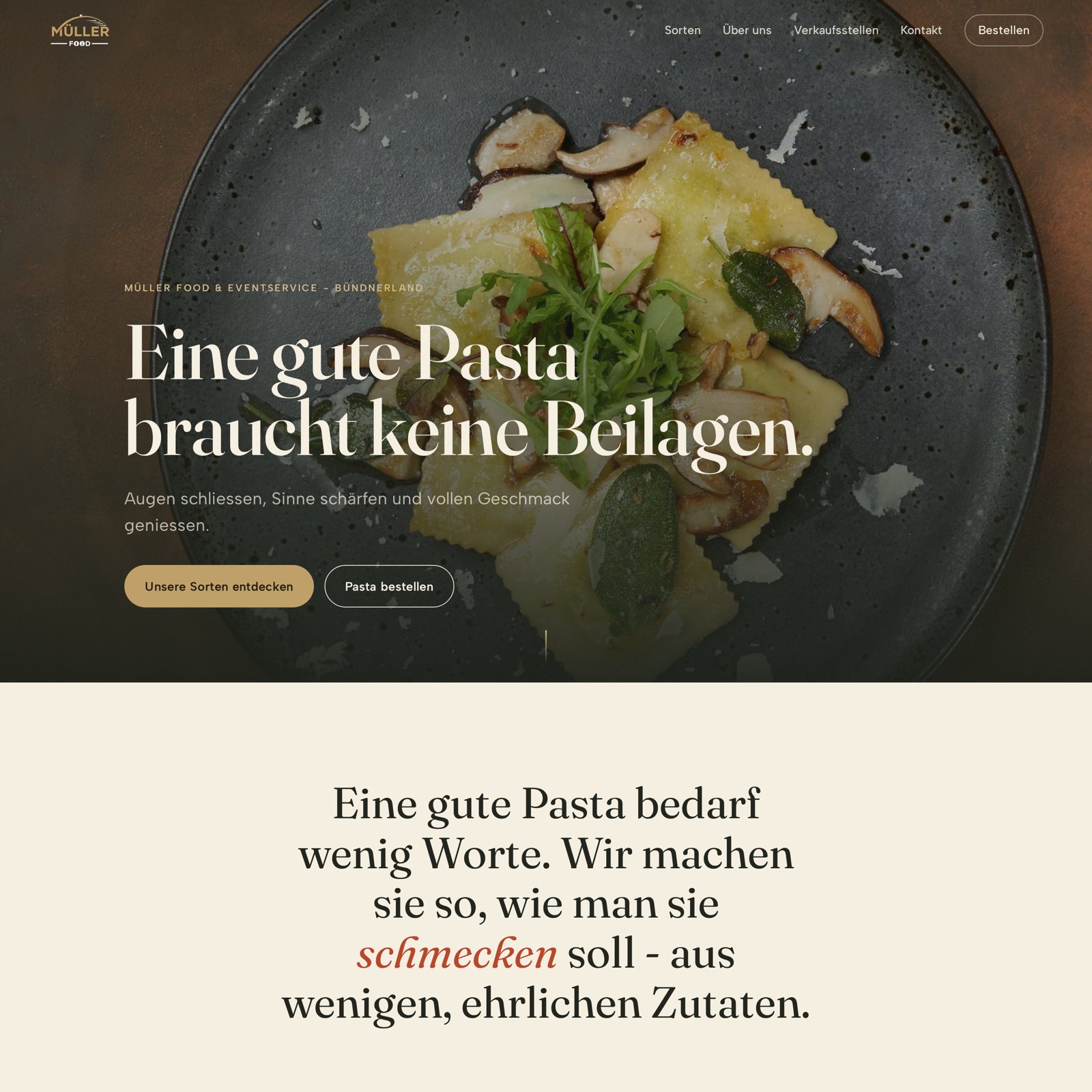 Startseite von mueller-food.ch