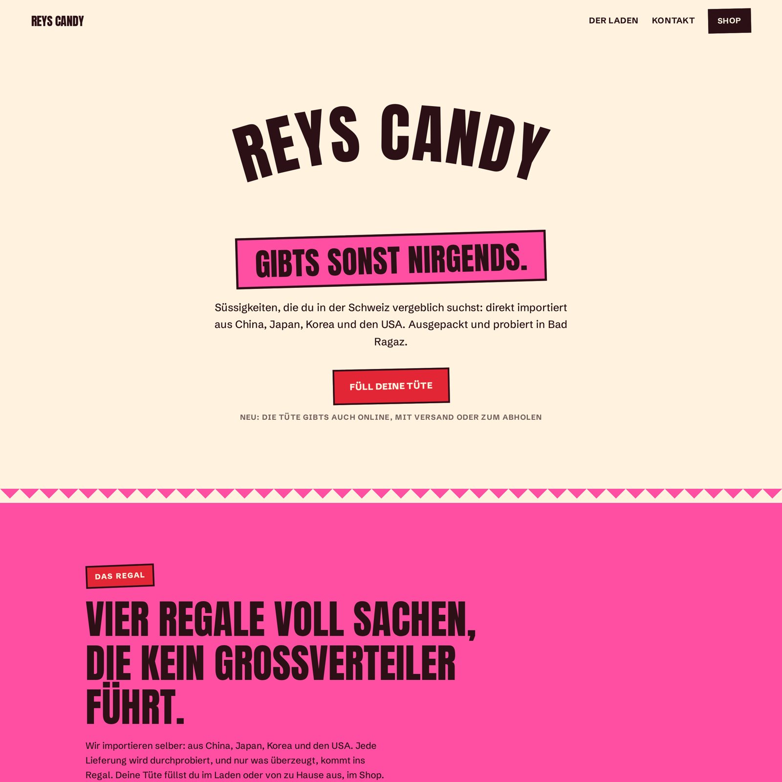Startseite von Reys Candy